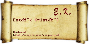 Estók Kristóf névjegykártya