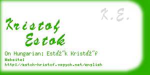 kristof estok business card